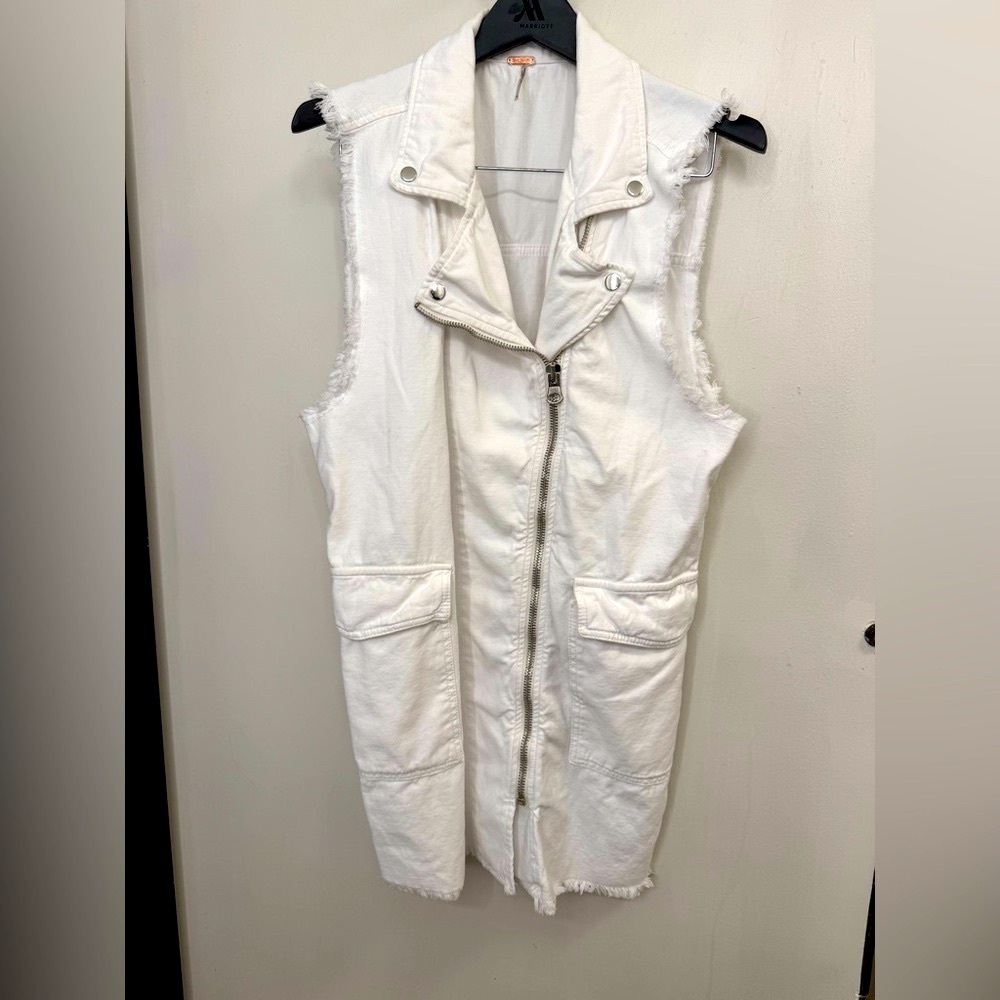 Revolve Free People White Vest Moto Dress Size Small